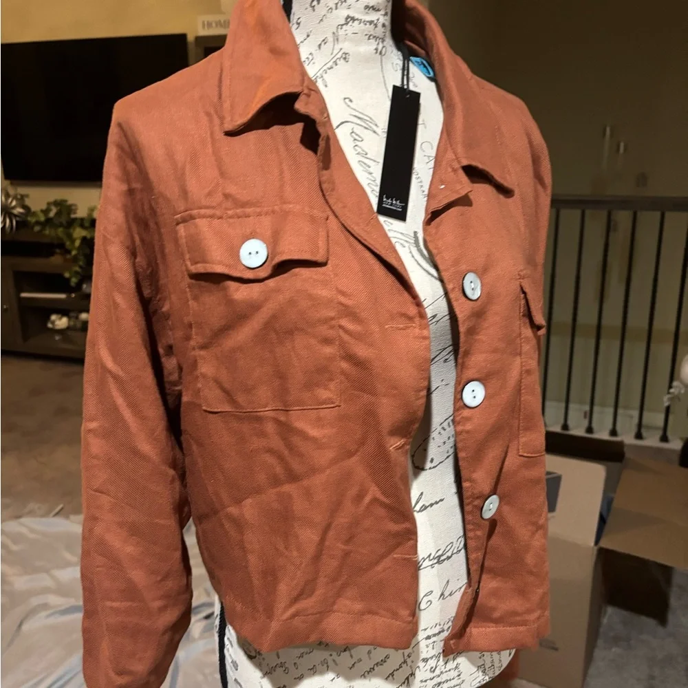 Rust Button-Up Jacket - Picture 3 of 5